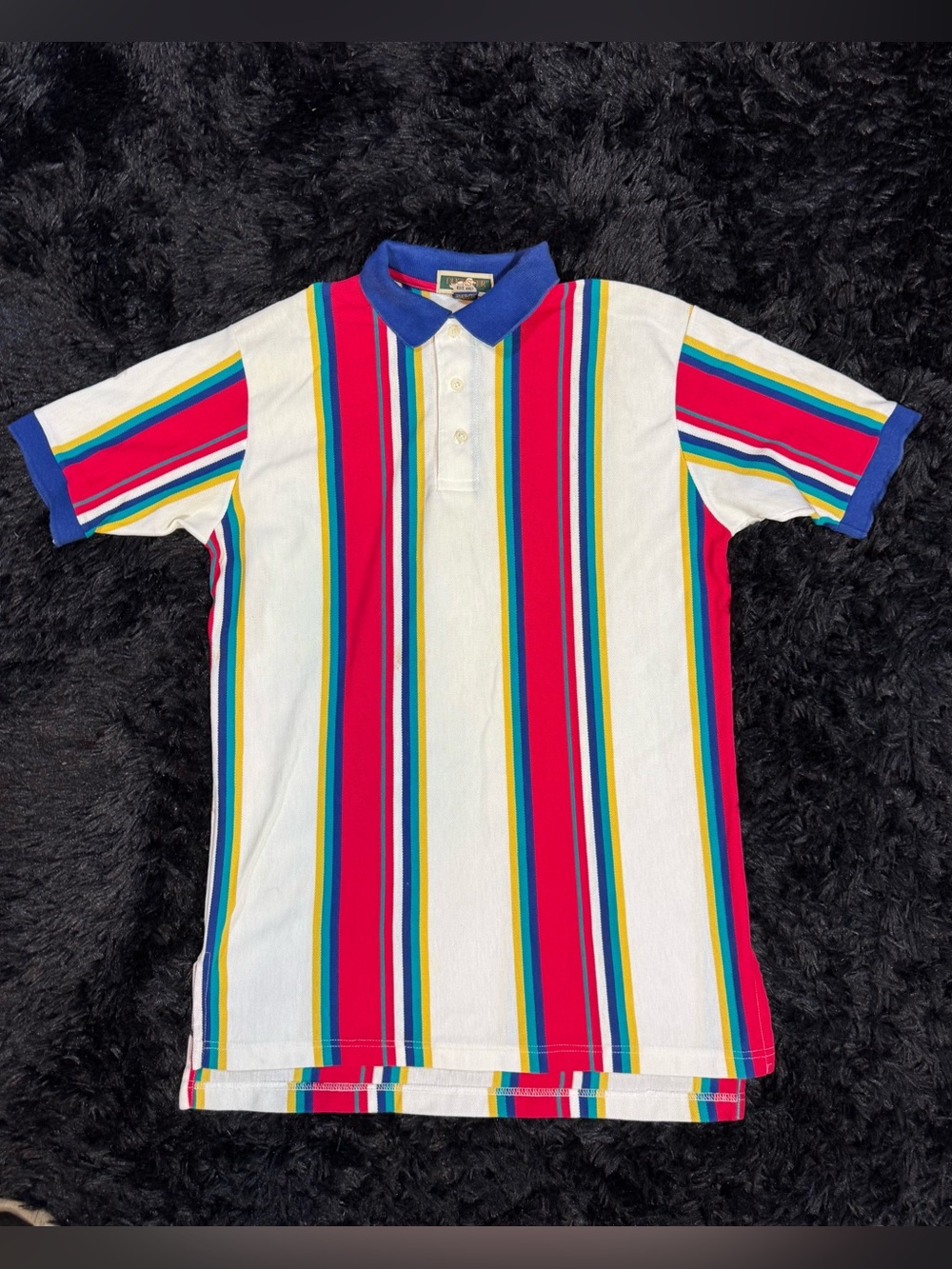 Vintage Colorful Striped 90s Polo
